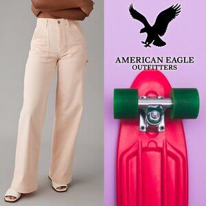 AE Super High-Waisted Baggy Wide-Leg Pant with Stretch (size 0)